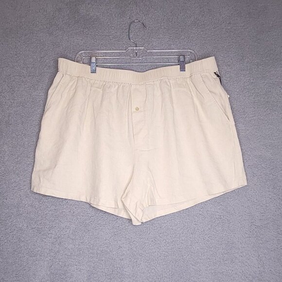 Treasure & Bond Womens Casual Shorts Beige Linen Blend Pockets Button 1X‎ New - Picture 1 of 10